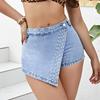 Women's INS Comfortable Slim Fit Jeans Shorts Women's Irregular Skirts