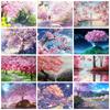 5D Diamond Painting New Arrivals Cherry Tree Diamond Embroidery Mosaic Landscape Picture Of Rhinestones