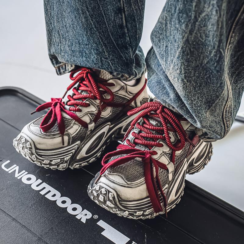 Men's Trend Clunky Sneaker Outdoor Non Slip Breathable Casual Running Sport Shoes Comfortable Work Shoes