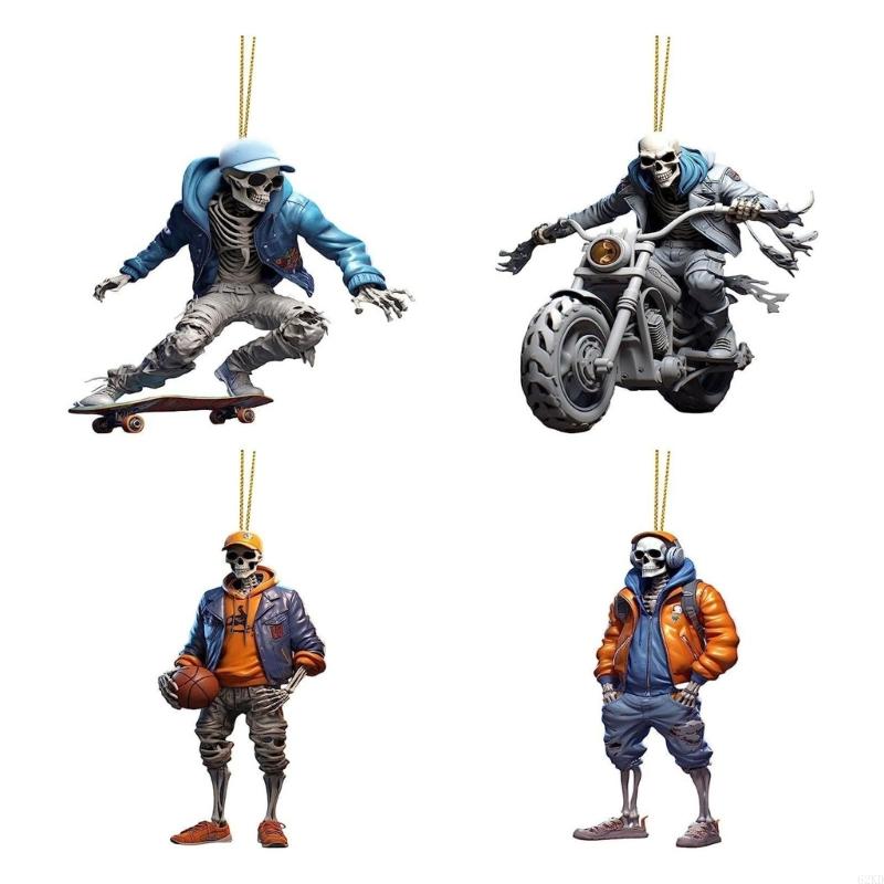 62KD Крутые фигурки скелетов Хэллоуин Кулон Череп Украшение для автомобиля Крутая статуэтка Черепа Большие Шары Украшения Потолок