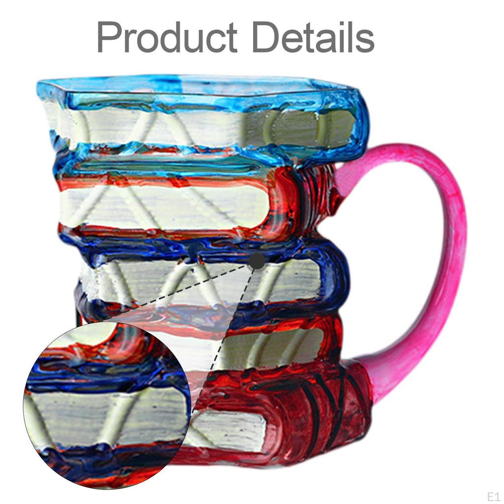 Books Stack Coffee Cup Accessories Colorful Reading Bookish Items Supplies for Book Lovers Writer