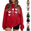 Women's Fashion Casual Round Neck Loose Long Sleeve Valentine's Day Printed Sweatshirt