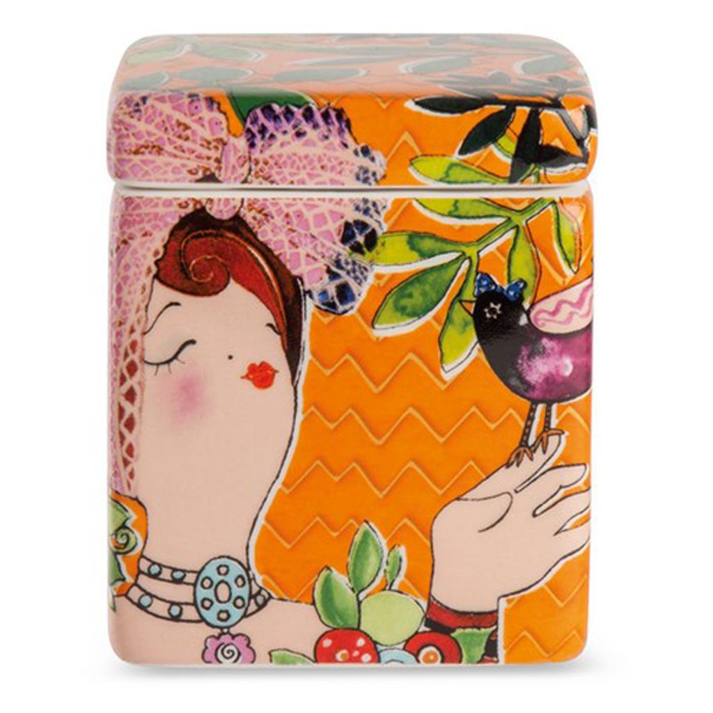 Pupazze [A2252] - Ceramic Scented Candle 'Pupazze' Orange - 8x6x6 Cm