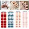 20Pcs Semi Cured Gel Nail Strips Long Lasting Easy Apply Remove UV Light Required Self-adhesive Nail Sticker Waterproof Decorative Nail Wrap