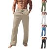 Men's Casual Loose And Comfortable Casual Pants Cotton Linen Buttons Trousers
