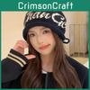 Printing Pattern Letter Beanie Knitted Cap For Women Windproof Warm Breathable