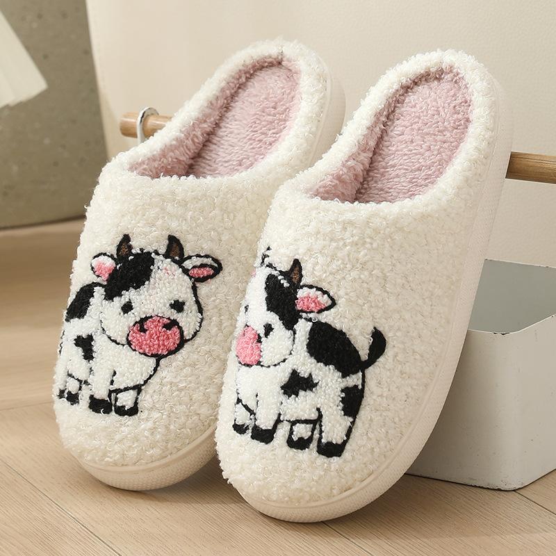 New Autumn and Winter Male and Female Couples Cute Cartoon Puppy Cotton Slippers Home Indoor Non-slip Cotton Slippers
