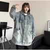 Spring Autumn Vintage Denim Jacket Three-dimensional Pocket Workwear Top Women Men High Street Coat Handsome Wash Jeans Coat