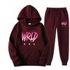Wrld 999 Fashion Casual Sports Wear Two Piece Hooded Hooded Pullover Sweatshirt Jogging Set High Quality