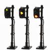 Set of 3 Traffic Signal Traffic Black Metal Light for Model and Educational DIY Projects 1150 Lights, Three-Light Lights, Pillars, Trains, Buildings,