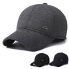 Warm Cotton Hat Men'S Windproof And Cold-Proof Ear Protector Woolen Baseball Cap Fashion Versatile Outdoor Sports Cap