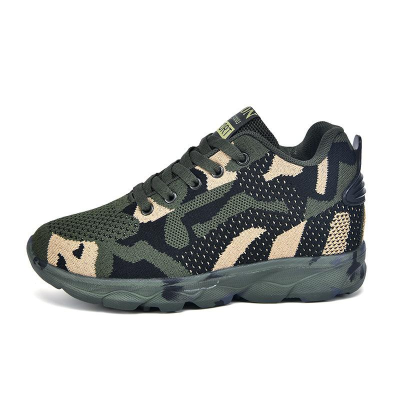 New Camouflage Shoes Women's Shoes Are Light and Comfortable, Inner Height-increasing Women's Shoes, Outdoor Casual Shoes, Flying Woven Fashionable