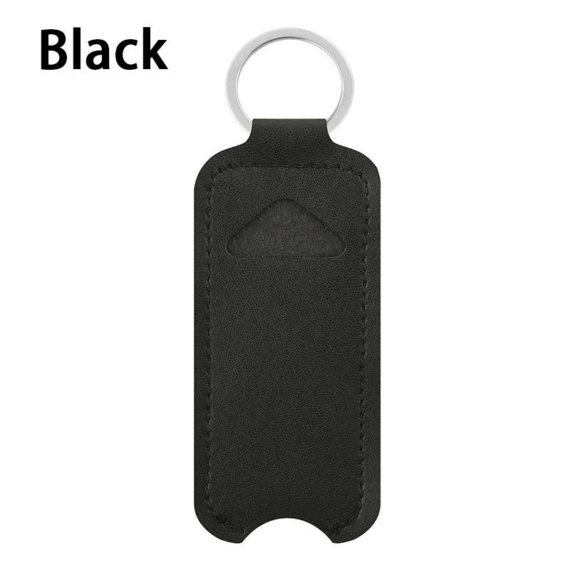 Lipstick Lip Gloss Bag Keychain Holder PU Leather Chapstick Pouch Key Ring Portable Lip Balm Bottle Packaging Cover Key Chain