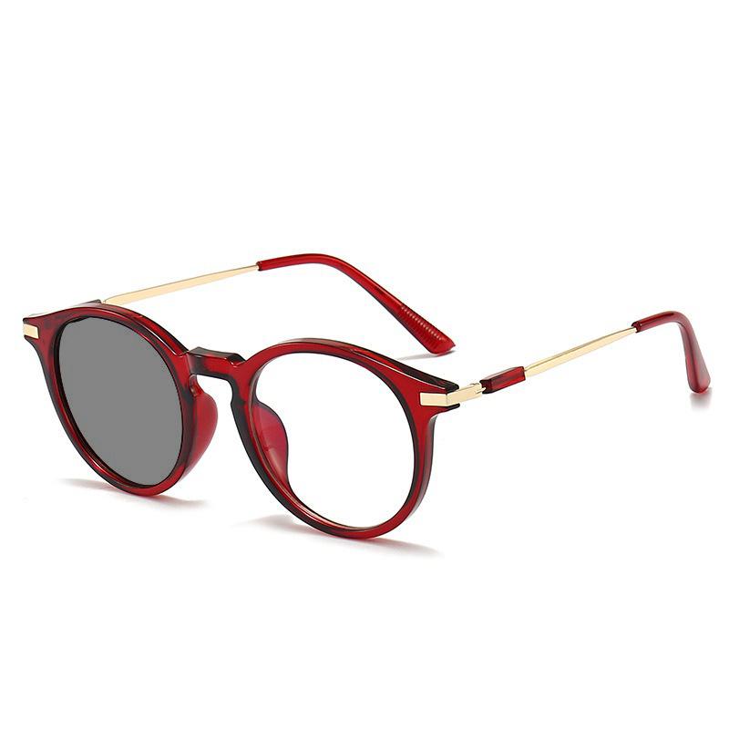 Elderly Ultra-light Anti-blue Photosensitive Gray Glasses Reading Glasses for Women Round Frame Retro Presbyopia Eyewear