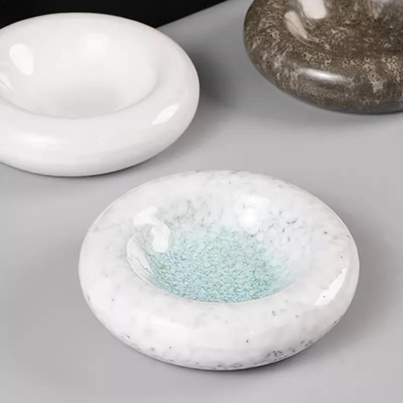 Creative Double Layer Ceramic Dinner Plate Insulation Plate Thick Soup Plate Sushi Dessert Plates Restaurant Specialty Tableware