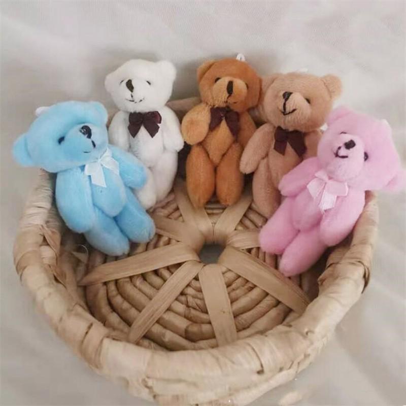 Mini Joint Bear Stuffed Plush Toys Small Pendant Cute Flexible Limbs Bear Toy Kids Gifts 8CM