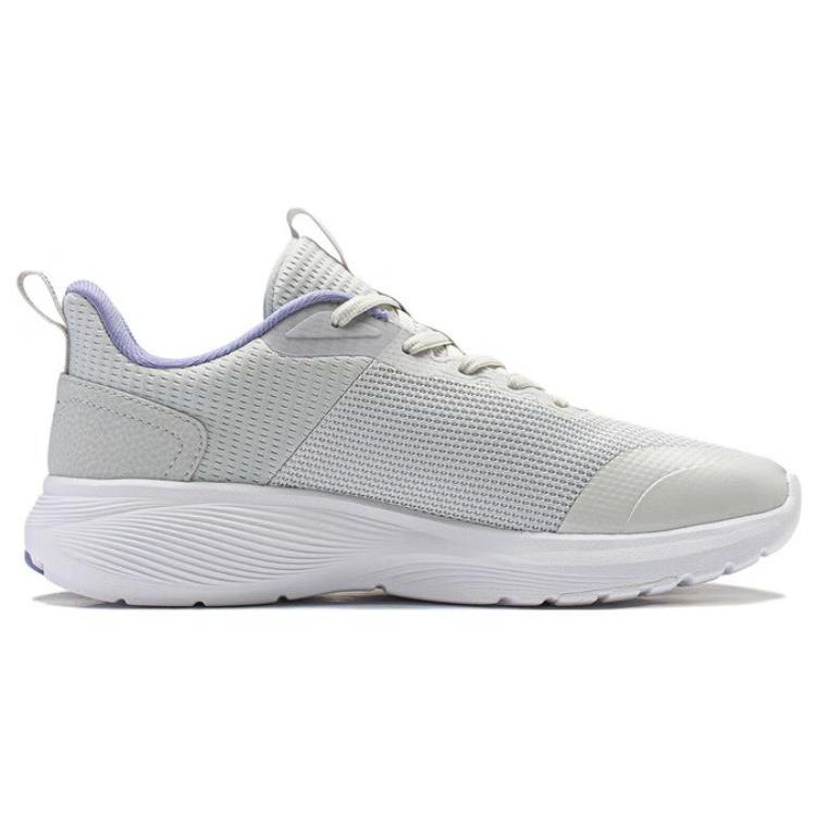 Li-Ning Lightweight Reflective Casual Comfortable Versatile Shock Absorbing Non-Slip Durable Low-Top Running Shoes Women Sneaker White Gray ARST064-2