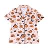 Halloween Pajama Sets for Women Button Down Short Sleeve 2 Piece Sleepwear Pumpkin Print Shirts And Shorts Pjs Lounge Set