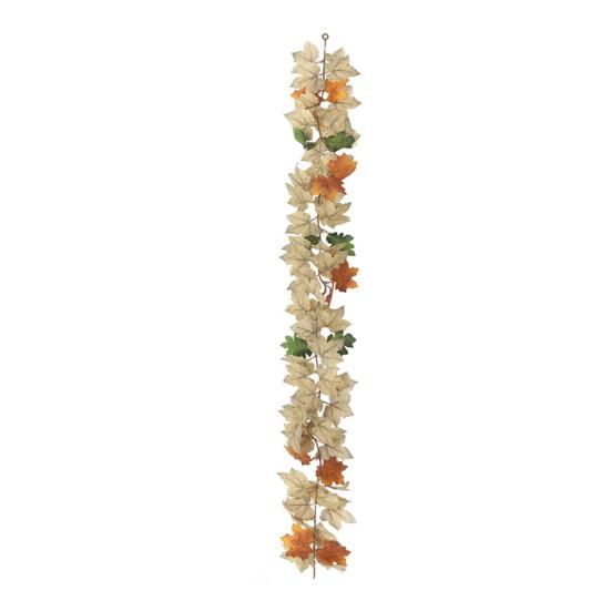 Artificial Maple Leaf Garland 5.7Ft Pumpkin Maple Leaves Vine Thanksgiving Fall Garland for Mantel