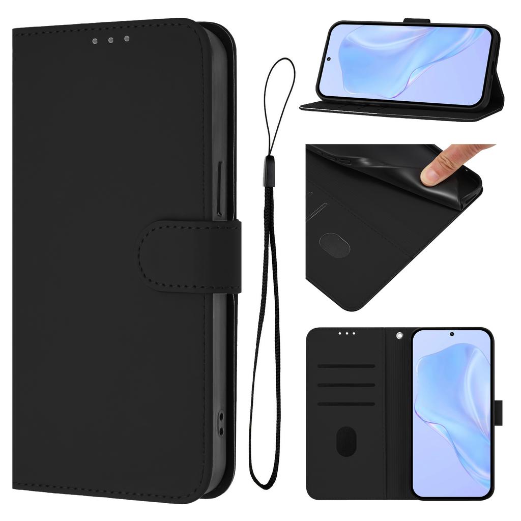 For Xiaomi Poco F7 Pro 5G/Xiaomi Redmi K80 5G/Xiaomi Redmi K80 Pro 5G/Xiaomi Poco F7 Ultra 5G Case Solid Color Wallet Leather Phone Cover with Strap