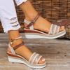 Women's Braided Casual Sandals Buckle Strap Platform Wedge Sandles for Women Summer Light Non Slip Walking Sandalias Mujer
