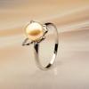 S925 Sterling Silver Gold-plated Pearl Pop Butterfly Ring