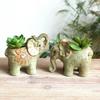 Vintage Ceramic Elephant Crafts Succulent Flower Pot Green Plant Potting Home Garden Decoration