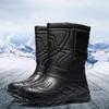 Fashion Men Snow Boots Outdoor Waterproof Fishing Boots Winter Plush Warm Cotton Boot Lightweight EVA Work Boots Winter Cotton RainBoots