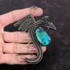 Chrysocolla Pendant Copper Wire Wrapped Pendant Dragon Jewelry Handmade Pendant Natural Gemstone Pendant Copper Wire Jewelry Engagement Gift