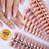 150Pcs/set White French Nail Tips Medium Almond Nude Pink Press On Nail French Tips Matte Frosted Fake Nails