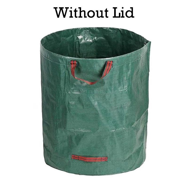120-500L Garden Yard Waste Bag With Lid Foldable Leaf Collection Trash Can Reusable Fallen Leaves Outdoor Gardening Storage Bag