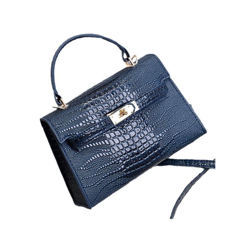 Suni Light Luxury Cow Oil Fruit Green Crocodile Pattern Advanced Sense Small Female Bag 2023 New Handheld One Shoulder Crossbody Bag