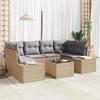 VidaXL 7-piece Garden Sofa Set with Beige Cushions Poly Rattan 3346960