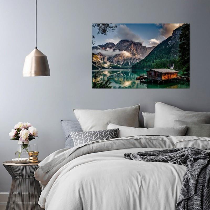 Canvas Print, Mountain House Landscape Alps