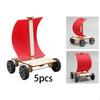 5Pcs DIY Wind Power Car Model Educational Toy Craft Projects Science Fun Teaching Aid Physics