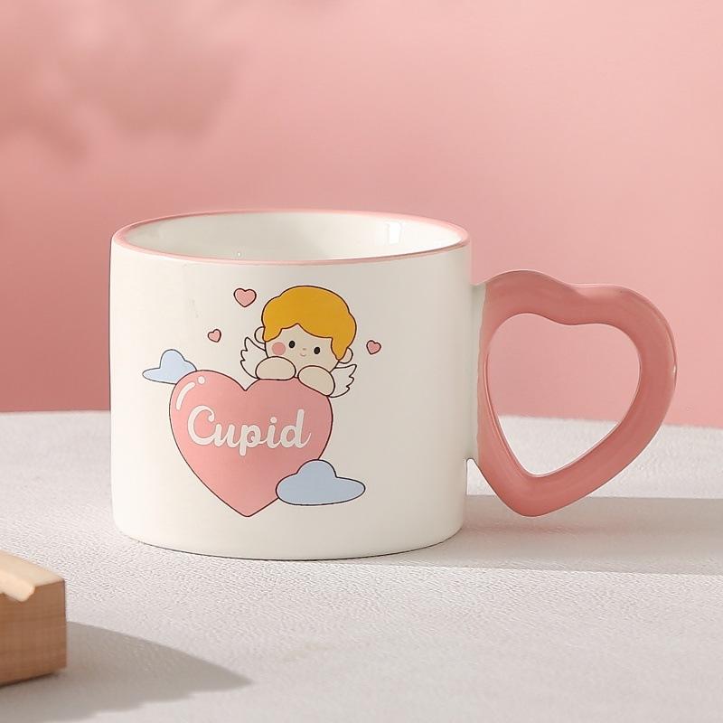 Chinese Valentine's Day Gift Couple Mug High Precision Ceramic Cup with Lid Water Cup Women's Souvenir