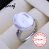 Big Baroque Natural Freshwater Pearl Rings For Women Fashion Female Cubic Zirconia Big Pearl Ring Birthday Gift