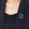 New Camellia Crystal Brooch Women's High-end Temperament Pin Brooch Luxury Silk Scarf Buckle Suit Accessories