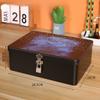Tinplate Box with Lock Key Desktop Storage Box Cosmetics ID Storage Household Jewelry Empty Box