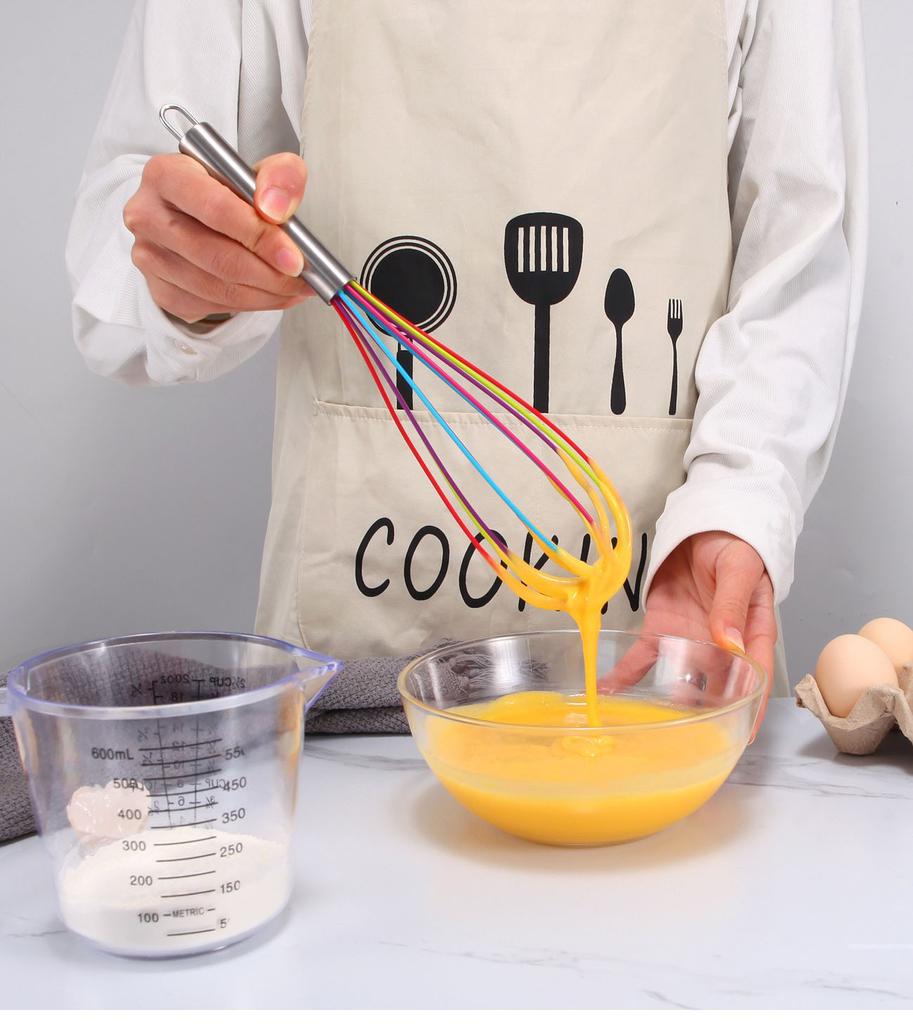 1PC Manual Egg Beater High Quality Stainless Steel Silicone Balloon Whisk Cream Mixer Milk Shake Mixing Stiring Tools 8/10/12 Inch