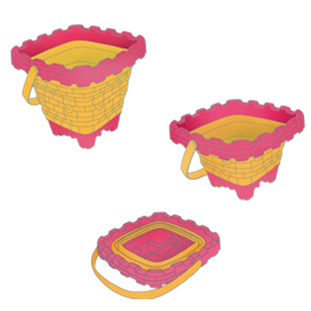 Square folding sandbox bucket - pink