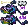 SOUGAYILANG Baitcasting Fishing Reel 9+1BB 6.3:1 Gear Ratio Casting Fishing Reel Low-Profile Reel