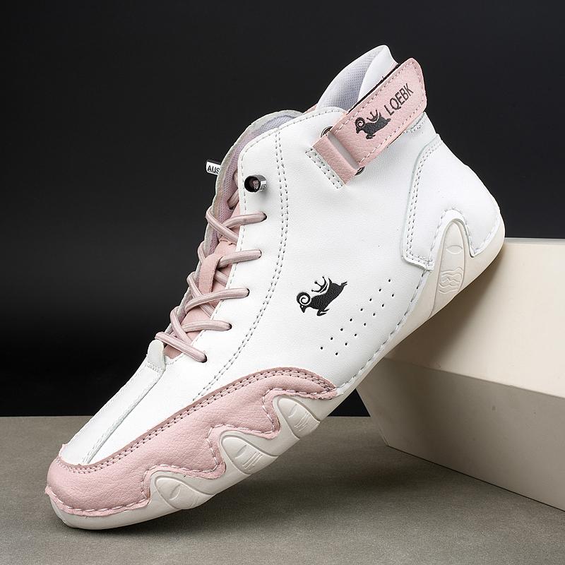 Women's Leather Fashionable Work Shoes with Soft Soles Comfortable New DesignerLeisure Motorcycle Boots Shoes for Men