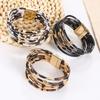 Hand Jewelry MultiLayer Bangles Charm Magnetic Bracelet Fashion Leopard Leather Bracelets Party