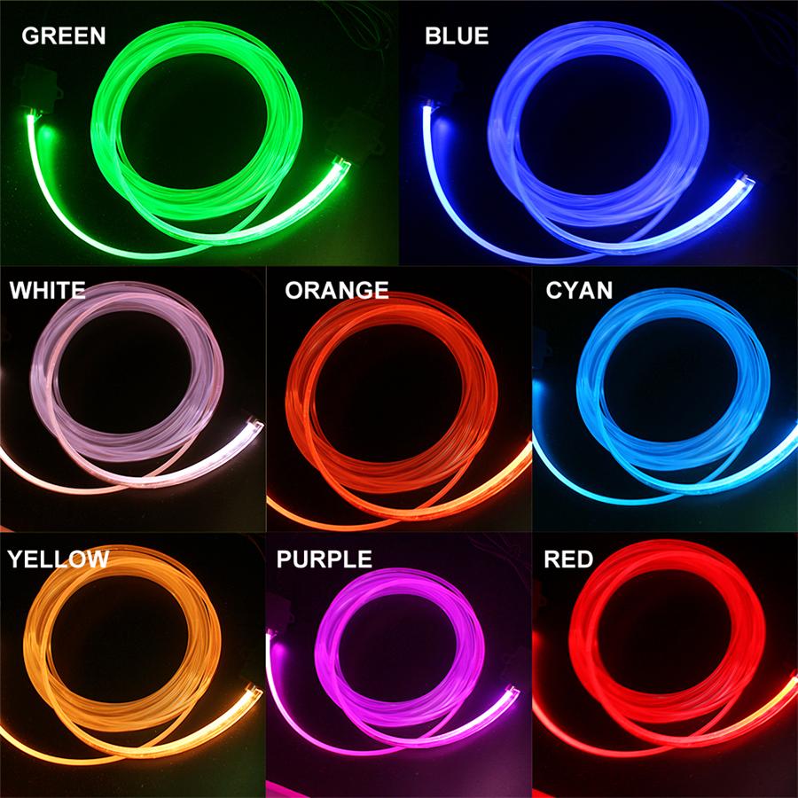 5 Pcs RGB LED Fiber Optical Decor Neon Atmosphere Light Foot Lamp BT APP Control