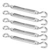 5Pcs 304 Stainless Steel Wire Rope Tension Tensioner Hook & Eye Turnbuckle for Indoor Outdoor(M6 )
