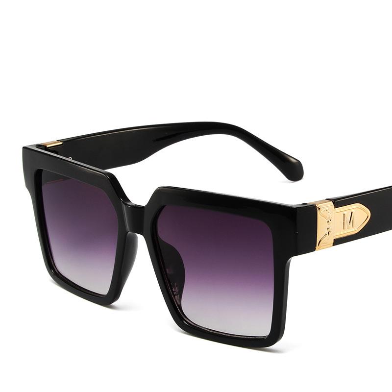 Ins Candy Color Hip Hop Trend Sunglasses Fashion Simple Comfortable Net Red Sunglasses Retro Square Large Frame Glasses EMA