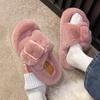 Women's Slippers 2024 New Casual Plush Fluffy Slippers Solid Color Indoor Belt Buckle Outdoor Warm Home Fashion Cotton Slippers