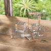 Tsukushi Science Acrylic Blocks, 50x50x20mm, 5 Pieces, Beveled Base, Cube, Display Stand, Square, Clear, Exhibition Base, E50-50-20*5