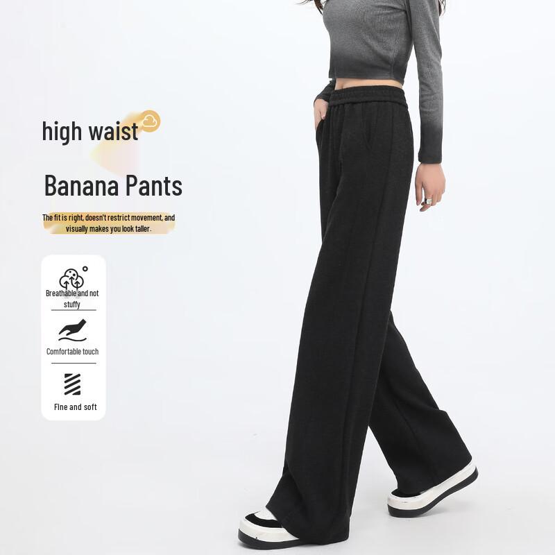 Women's High-Waisted Banana Wide-Leg Pants
